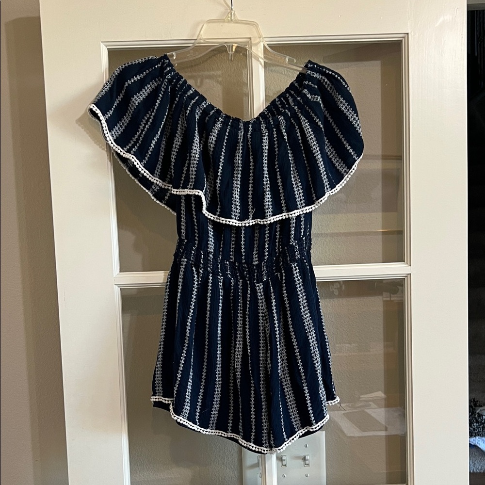 Lulu's Navy and White Striped Jumpsuit - Picture 7 of 10